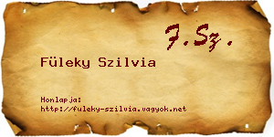 Füleky Szilvia névjegykártya