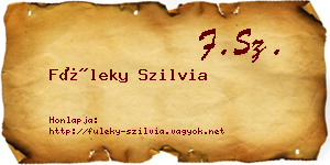 Füleky Szilvia névjegykártya