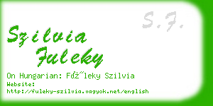 szilvia fuleky business card